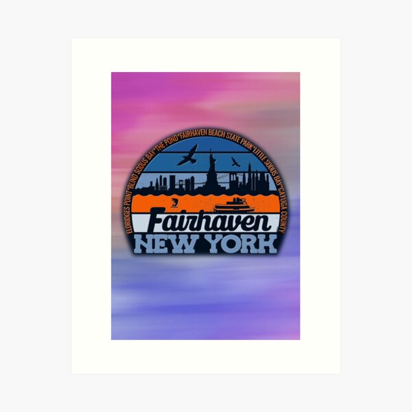 Item preview, Fairhaven New York Sunset Retro Vintage Local Pride Logo designed and sold by CRHPOD20.