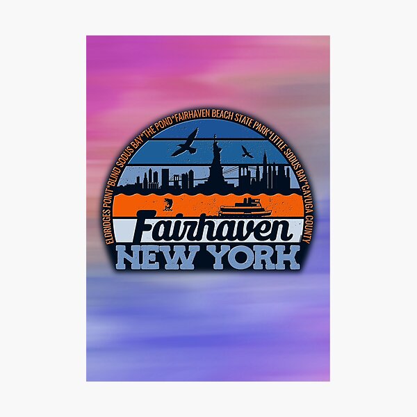 Item preview, Fairhaven New York Sunset Retro Vintage Local Pride Logo designed and sold by CRHPOD20.
