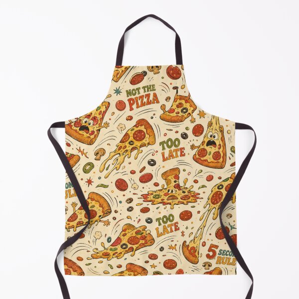 Item preview, Not the Pizza! – Funny Retro 70s Pizza Chaos Pattern designed and sold by Golden Era Studio.