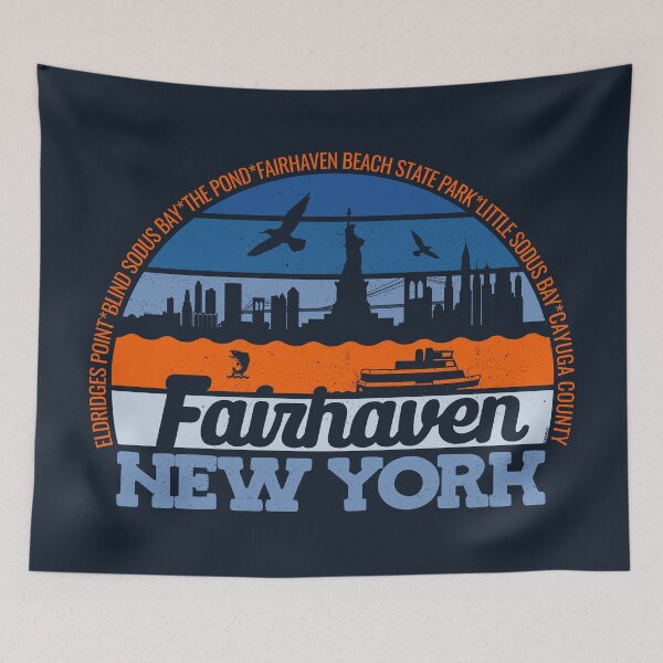 Item preview, Fairhaven New York Sunset Retro Vintage Local Pride Logo designed and sold by CRHPOD20.