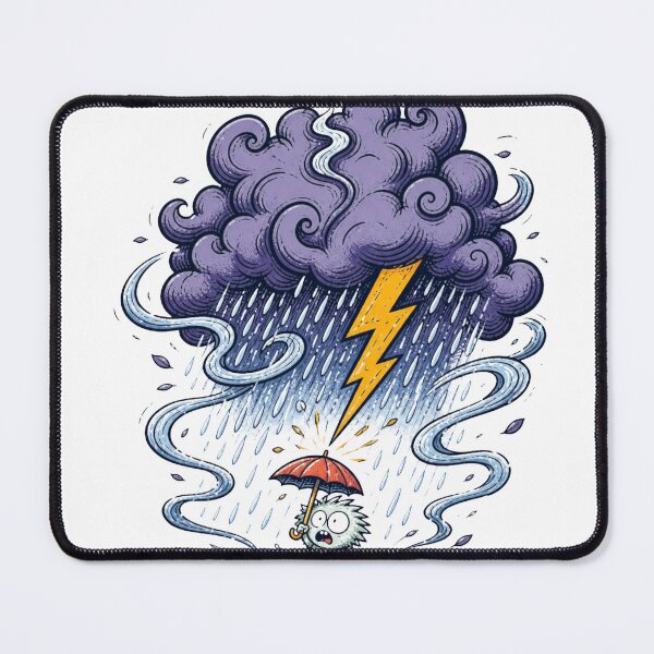 Item preview, Overwhelmed Sticker Tiny Problem Giant Storm Humor designed and sold by AzottoShop.