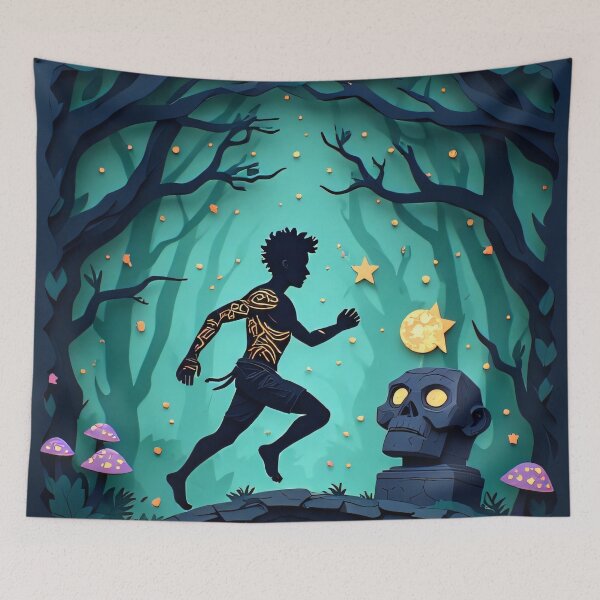 Item preview, A lone hiker crosses a bridge. designed and sold by Mianku | Für das Leben.