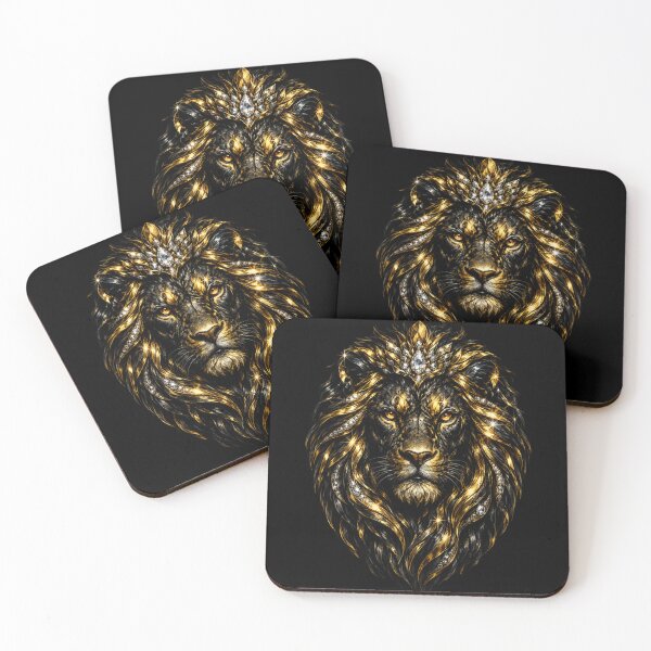 Item preview, Regal Lion Sovereign – Black & Gold Animal Art designed and sold by TheLumina.