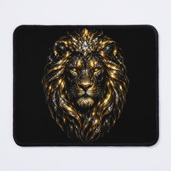 Item preview, Regal Lion Sovereign – Black & Gold Animal Art designed and sold by TheLumina.