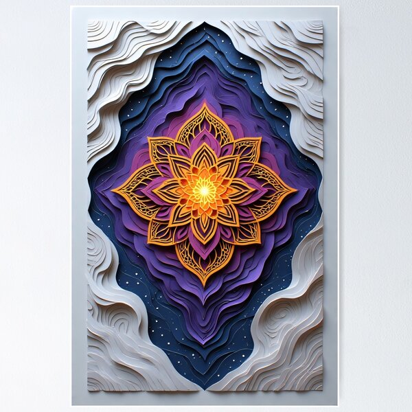 Item preview, Abstract mandala art with deep layers and colors designed and sold by Mianku | Für das Leben.