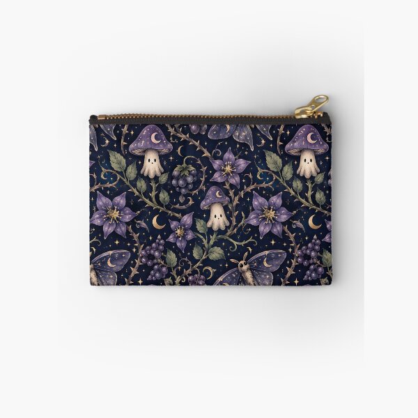 Item preview, Cosmic Ghost Mushroom Dark Botanical Pattern designed and sold by Thai Vibe Studio.