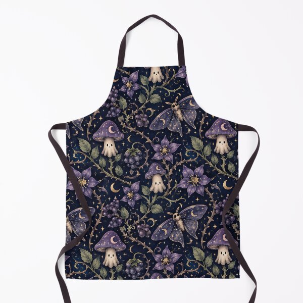 Item preview, Cosmic Ghost Mushroom Dark Botanical Pattern designed and sold by Thai Vibe Studio.