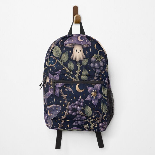 Item preview, Cosmic Ghost Mushroom Dark Botanical Pattern designed and sold by Thai Vibe Studio.