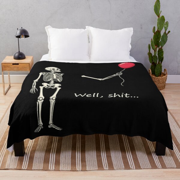 Item preview, Skeleton Lost Balloon Well Shit Funny Saying Quote designed and sold by JamesCrArt.