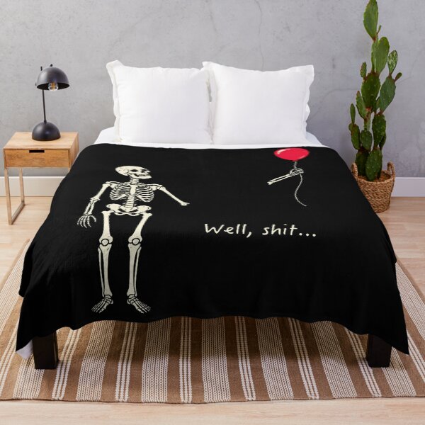 Item preview, Skeleton Lost Balloon Well Shit Funny Saying Quote designed and sold by JamesCrArt.