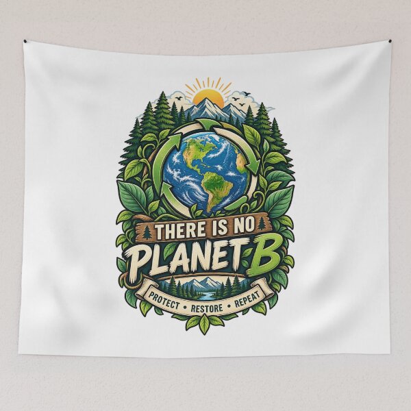 Item preview, There Is No Planet B | Eco Nature Conservation | Earth & Forest Vintage Badge | Environmental Awareness designed and sold by TheAllInStore.
