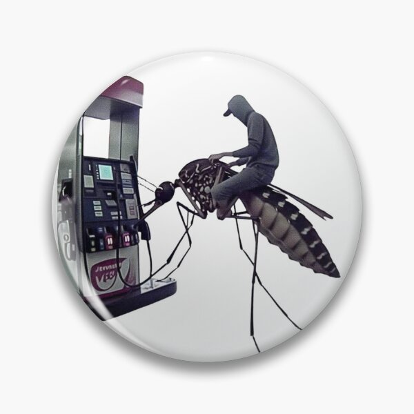 Item preview, Man Riding a Giant Mosquito Drinking Gasoline Absurd Funny Artwork designed and sold by GeekMix.