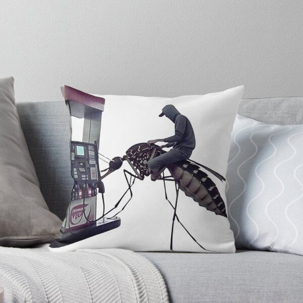 Item preview, Man Riding a Giant Mosquito Drinking Gasoline Absurd Funny Artwork designed and sold by GeekMix.