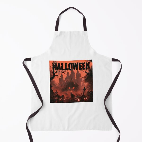 Item preview, Haunting Halloween Illustration and Pumpkin Lanterns in Graveyard Setting designed and sold by AKoukisOfficial.