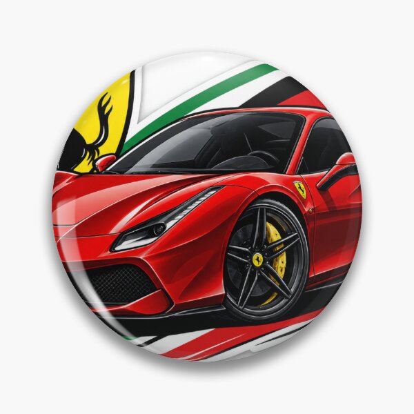 Item preview, Red Ferrari Supercar Italian Flag Graphic Art designed and sold by AuraAuto.