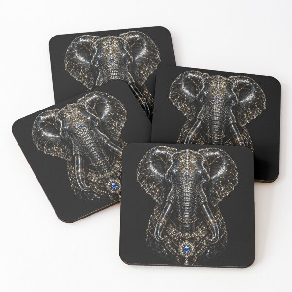 Item preview, Regal Elephant Sovereign – Black & Gold Wildlife Art designed and sold by TheLumina.