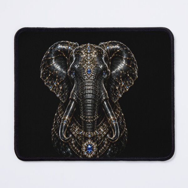 Item preview, Regal Elephant Sovereign – Black & Gold Wildlife Art designed and sold by TheLumina.