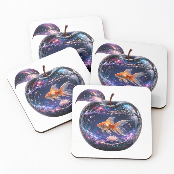 Item preview, Galaxy Aquarium Apple – Magical Goldfish Fantasy Fruit Design designed and sold by Masora.studio.