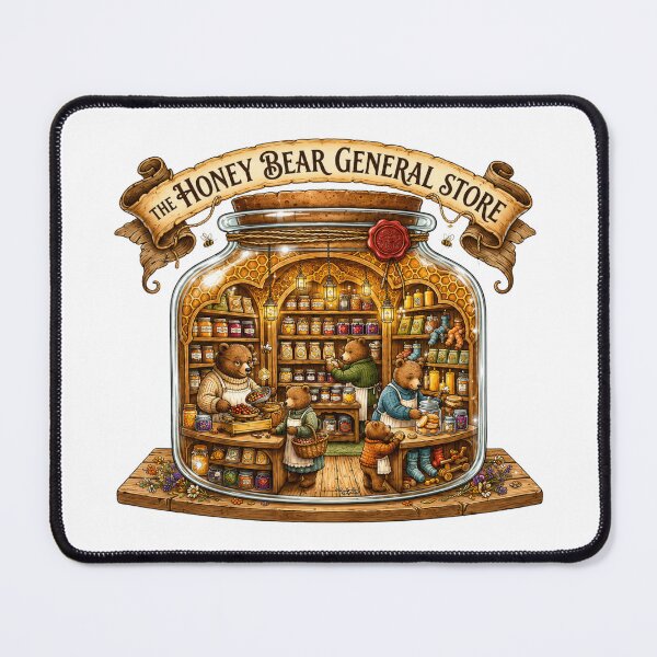 Item preview, The Honey Bear General Store | Woodland Bear Market | Honey Shop | Cozy Cottagecore designed and sold by MrDev.