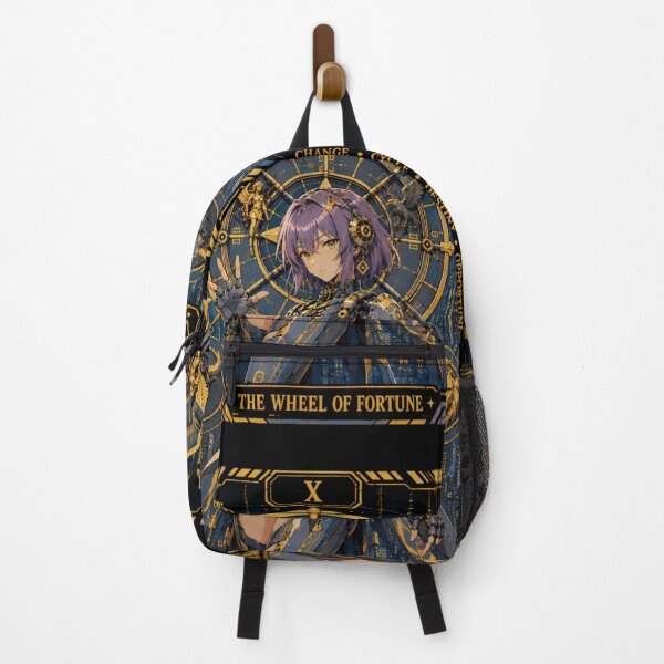 Item preview, Tarot Card The Wheel of Fortune – Mecha Girl Cyberpunk Anime designed and sold by Apocalyptic Art Studio.