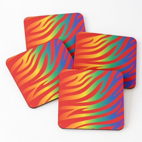 Item preview, Modern Graphic Zebra Print Pattern | Rainbow & Red designed and sold by Frohyou.