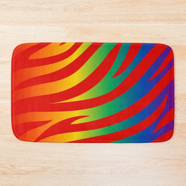 Item preview, Modern Graphic Zebra Print Pattern | Rainbow & Red designed and sold by Frohyou.