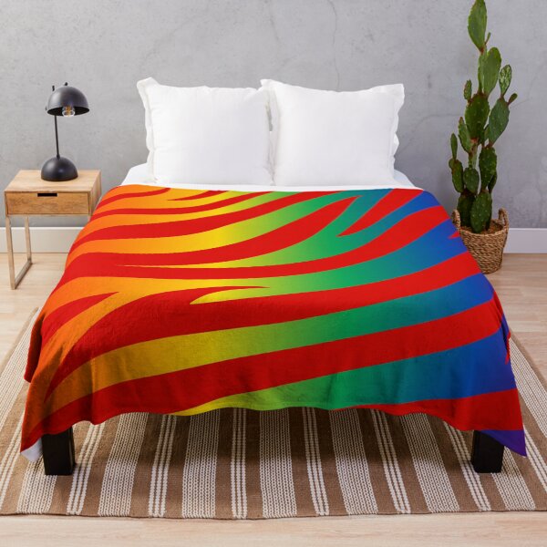 Item preview, Modern Graphic Zebra Print Pattern | Rainbow & Red designed and sold by Frohyou.