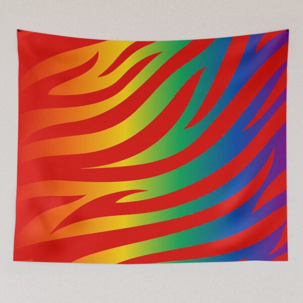Item preview, Modern Graphic Zebra Print Pattern | Rainbow & Red designed and sold by Frohyou.
