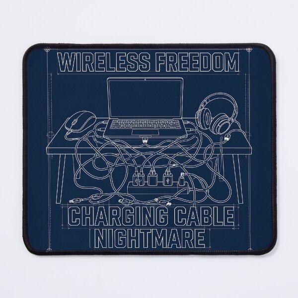 Item preview, Wireless Freedom Charging Cable Nightmare Funny Desk Setup designed and sold by ThirdShiftLab.
