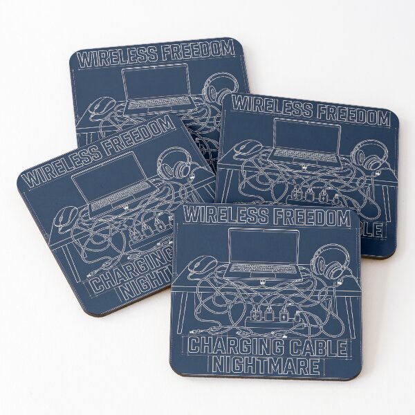 Item preview, Wireless Freedom Charging Cable Nightmare Funny Desk Setup designed and sold by ThirdShiftLab.