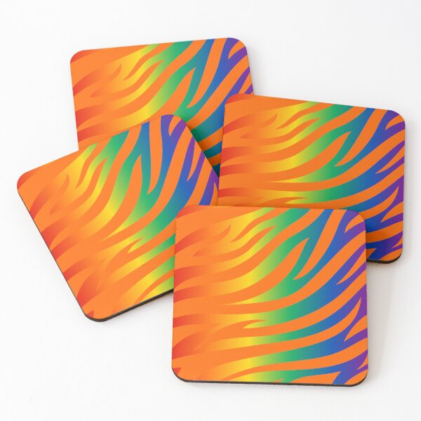 Item preview, Modern Graphic Zebra Print Pattern | Rainbow & Orange designed and sold by Frohyou.