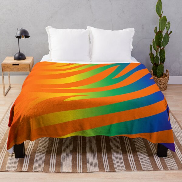 Item preview, Modern Graphic Zebra Print Pattern | Rainbow & Orange designed and sold by Frohyou.