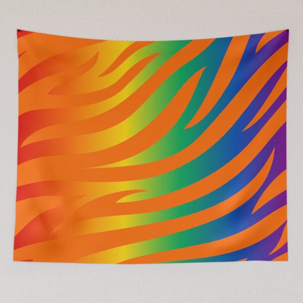 Item preview, Modern Graphic Zebra Print Pattern | Rainbow & Orange designed and sold by Frohyou.