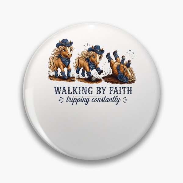 Item preview, Walking By Faith Tripping Constantly Western Horse Christian designed and sold by JamesCrArt.