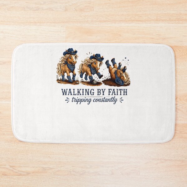 Item preview, Walking By Faith Tripping Constantly Western Horse Christian designed and sold by JamesCrArt.