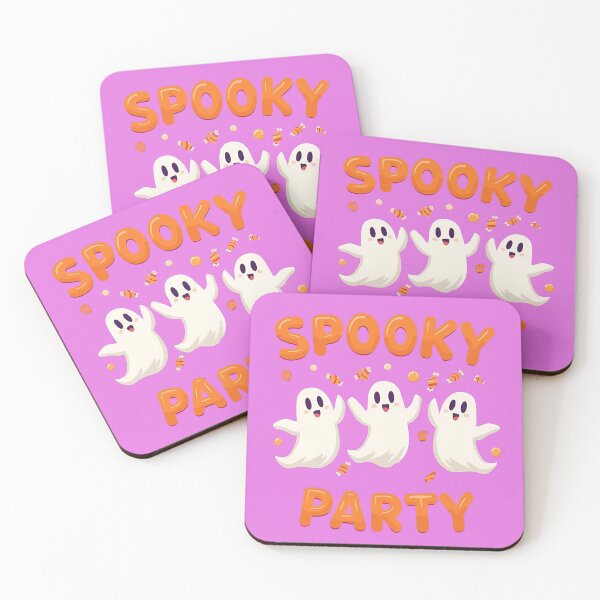 Item preview, Fiesta espeluznante: Trío de fantasmas kawaii y caramelos flotantes en un diseño animado para la celebración de Halloween. designed and sold by Karina Creative Studio.