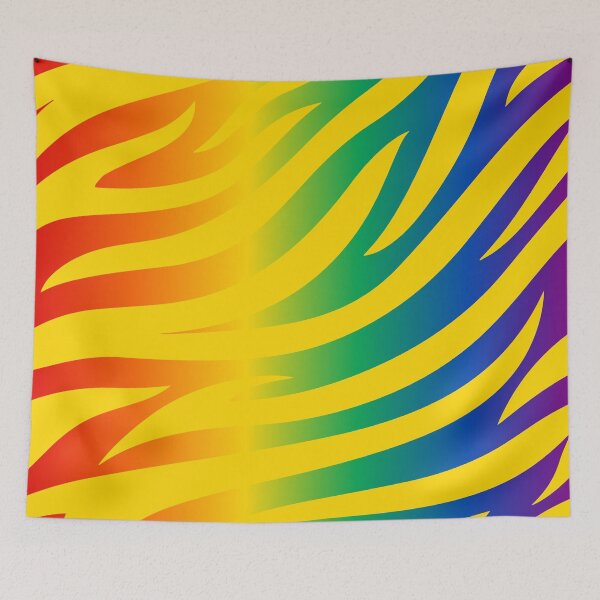 Item preview, Modern Graphic Zebra Print Pattern | Rainbow & Yellow designed and sold by Frohyou.