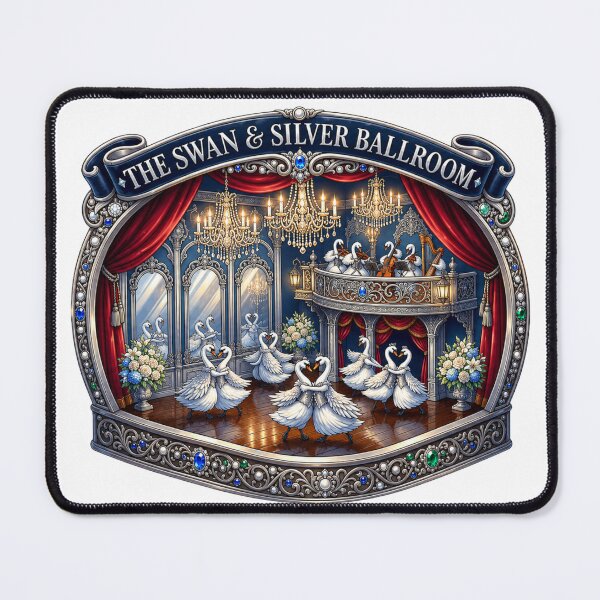 Item preview, The Swan & Silver Ballroom | Elegant Swan Dance Hall | Vintage Ballroom | Romantic Art designed and sold by MrDev.