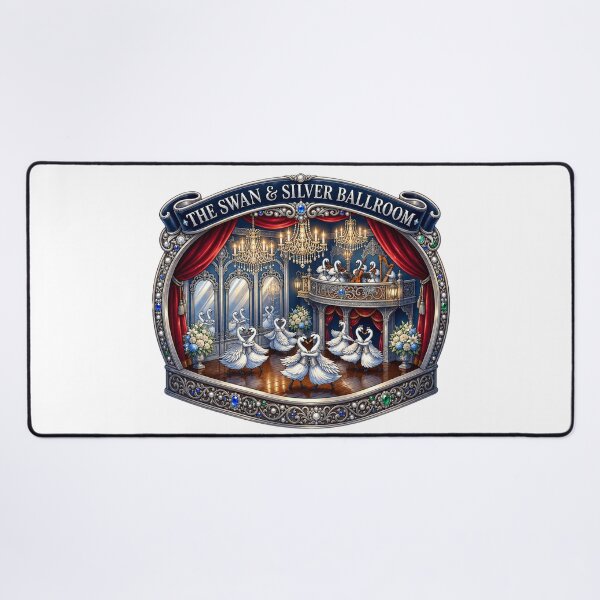 Item preview, The Swan & Silver Ballroom | Elegant Swan Dance Hall | Vintage Ballroom | Romantic Art designed and sold by MrDev.
