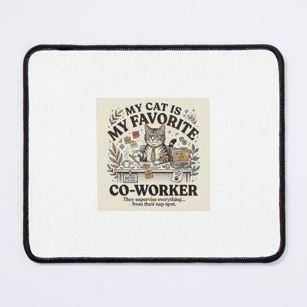 Item preview, Vintage Cat Co-Worker T-Shirt Design "My Cat Is My Favorite Co-Worker" Retro Apparel Graphic designed and sold by BigD shop.