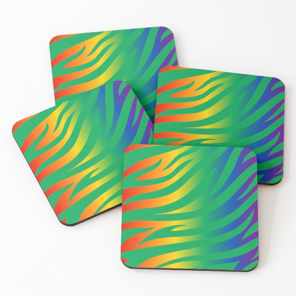 Item preview, Modern Graphic Zebra Print Pattern | Rainbow & Green designed and sold by Frohyou.