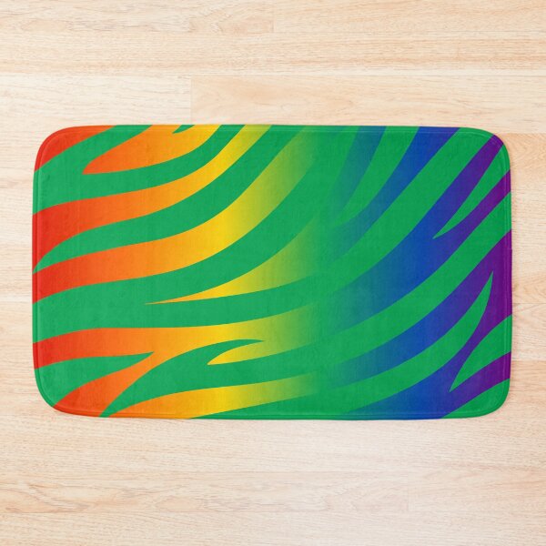 Item preview, Modern Graphic Zebra Print Pattern | Rainbow & Green designed and sold by Frohyou.