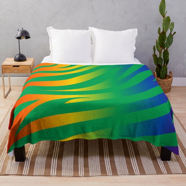 Item preview, Modern Graphic Zebra Print Pattern | Rainbow & Green designed and sold by Frohyou.