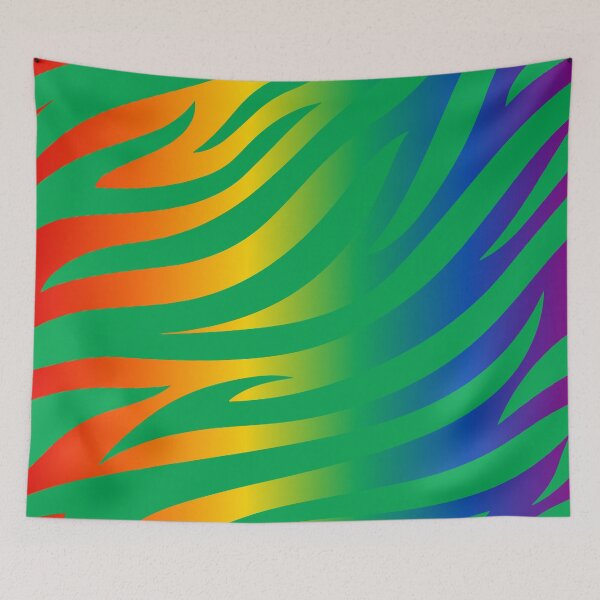 Item preview, Modern Graphic Zebra Print Pattern | Rainbow & Green designed and sold by Frohyou.