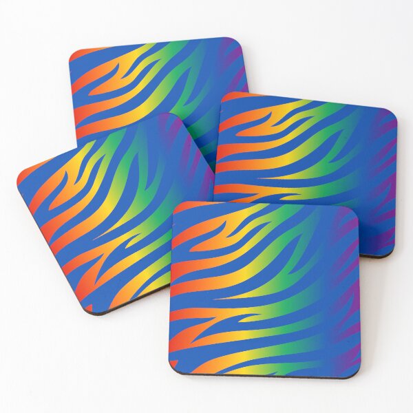 Item preview, Modern Graphic Zebra Print Pattern | Rainbow & Blue designed and sold by Frohyou.
