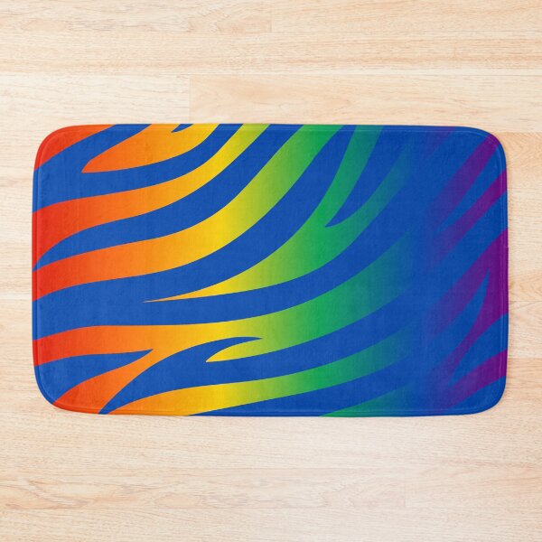 Item preview, Modern Graphic Zebra Print Pattern | Rainbow & Blue designed and sold by Frohyou.