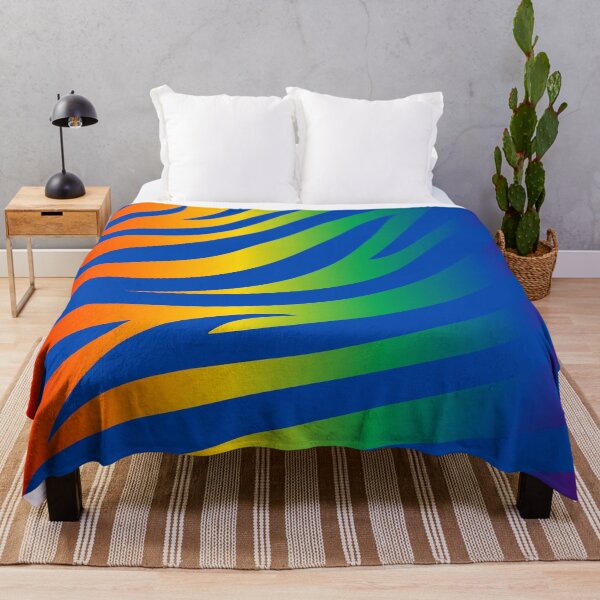 Item preview, Modern Graphic Zebra Print Pattern | Rainbow & Blue designed and sold by Frohyou.