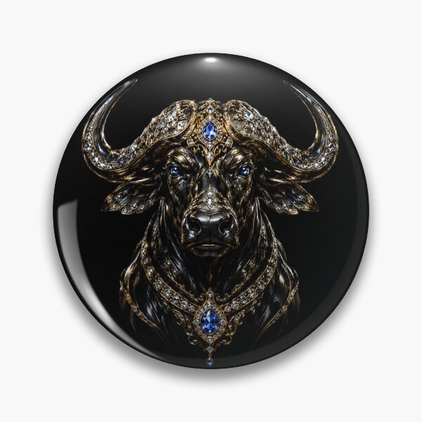 Item preview, Regal Buffalo Sovereign – Black & Gold Wildlife Art designed and sold by TheLumina.