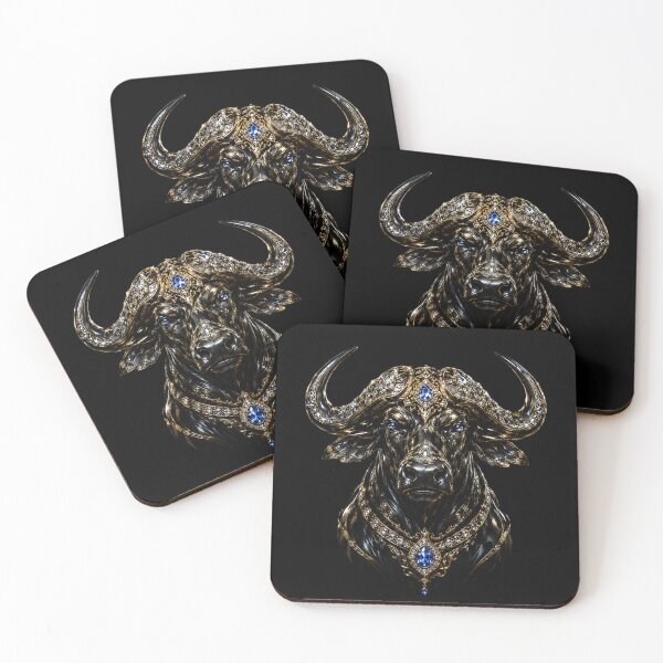 Item preview, Regal Buffalo Sovereign – Black & Gold Wildlife Art designed and sold by TheLumina.