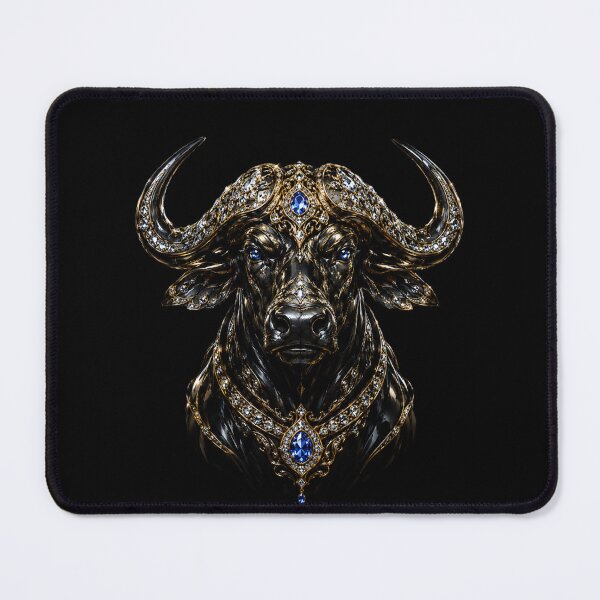 Item preview, Regal Buffalo Sovereign – Black & Gold Wildlife Art designed and sold by TheLumina.